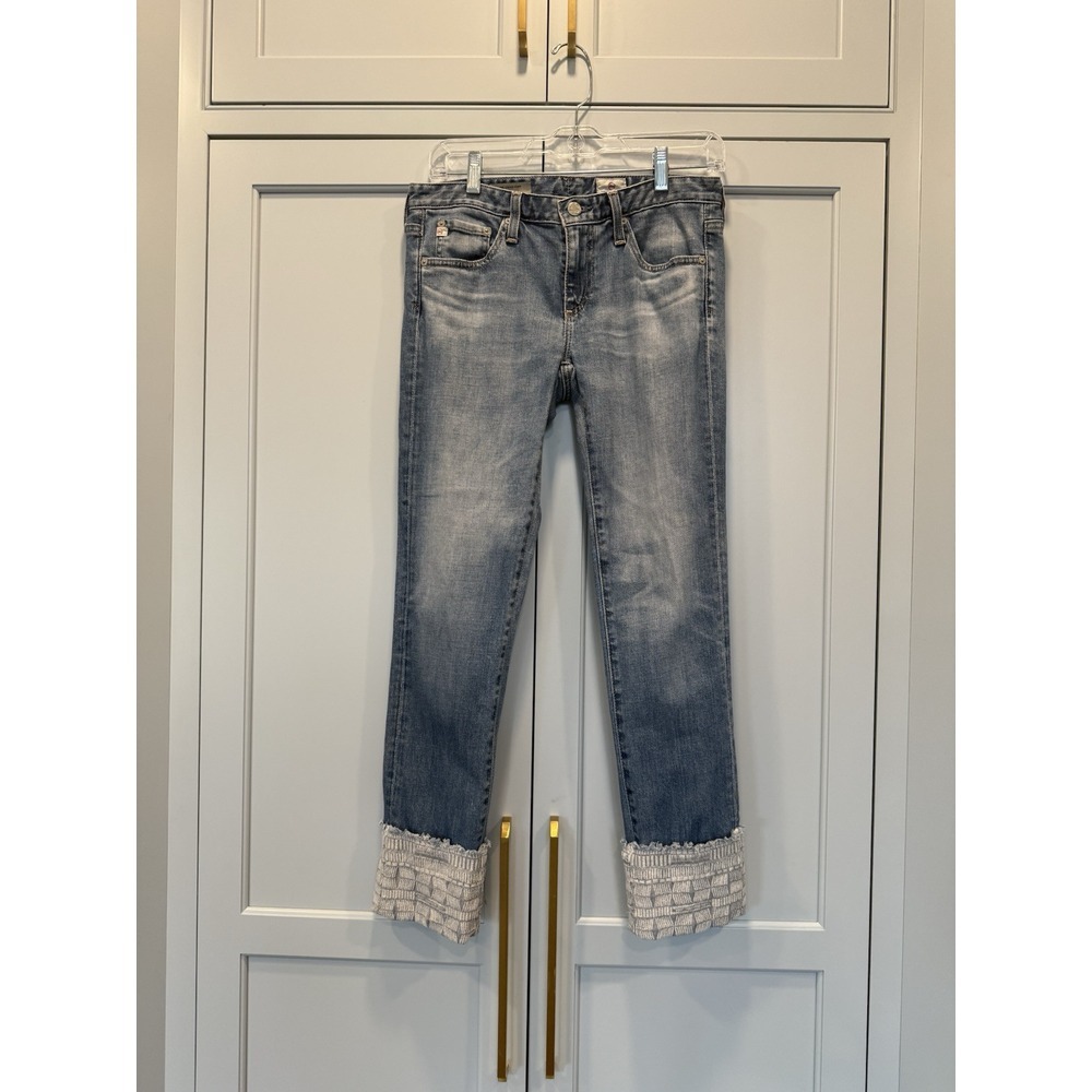 Adriano Goldschmied AG‎ Anthropologie Stevie Cuff Straight Jeans 27"